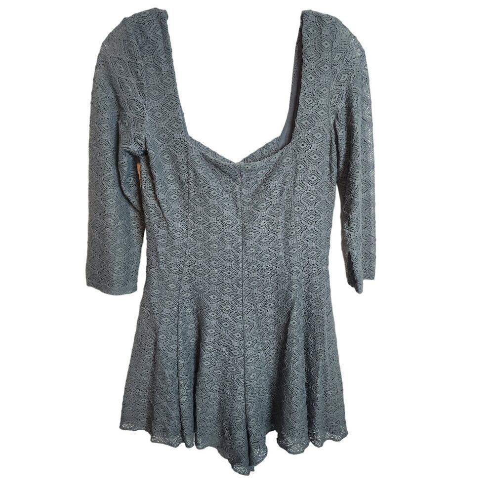 Kimchi Blue Crochet Geometric Overlay Romper, Medium